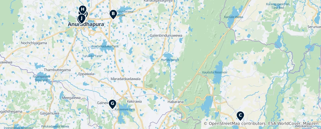 Map of Sacred Temples & Stupas