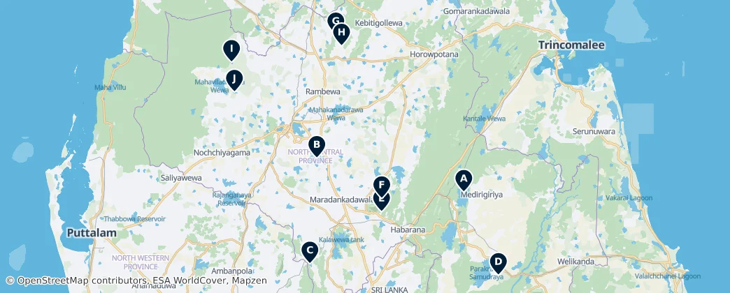 Map of Scenic Lakes and Reservoirs