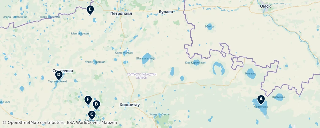 Map of Lakes and Natural Wonders