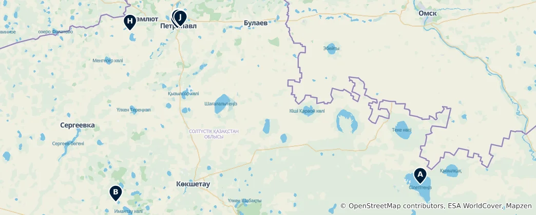 Mapa North Kazakhstan Essentials