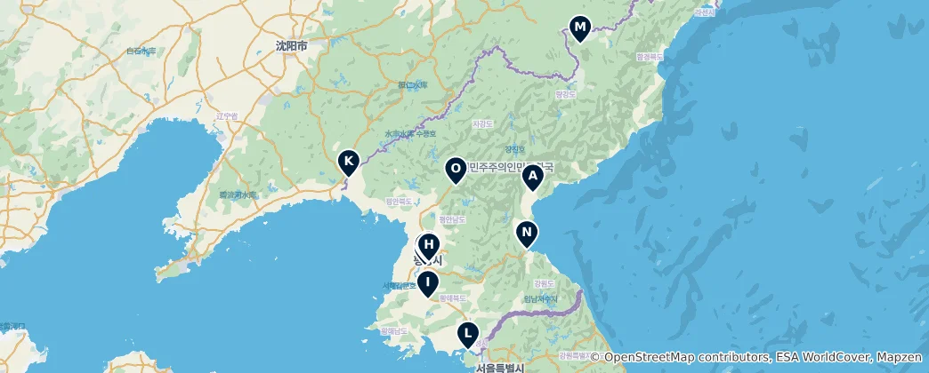 Mappa di North Korean Cultural Institutions