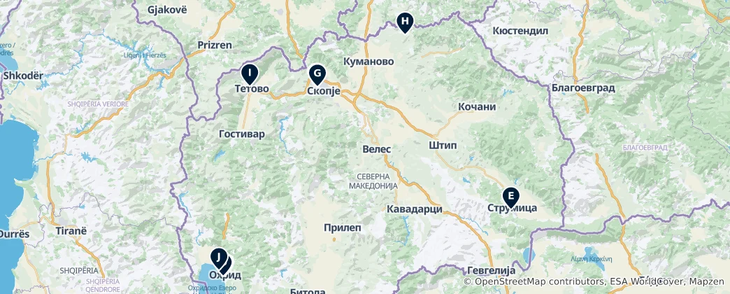 Kaart van Historical and Archaeological Sites