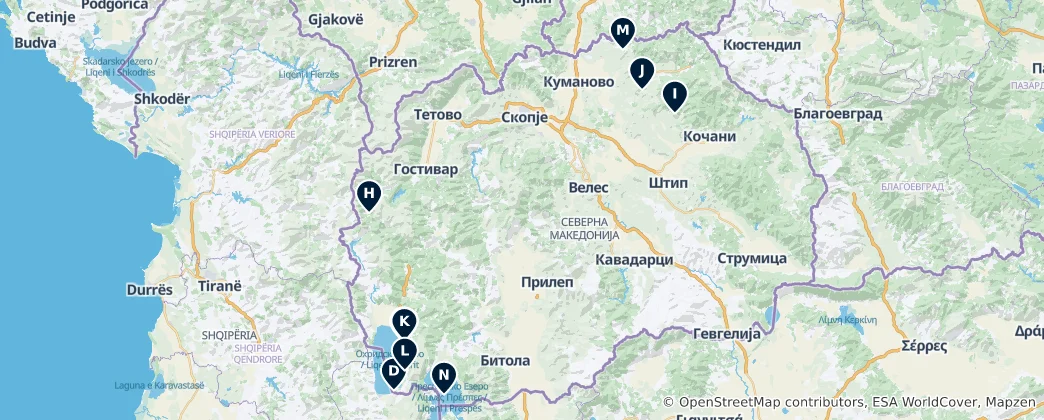 Map of North Macedonia's Essential Treasures