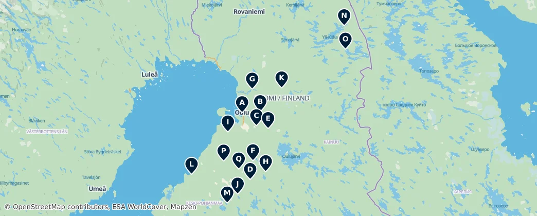 Map of Finnish Churches of Significance