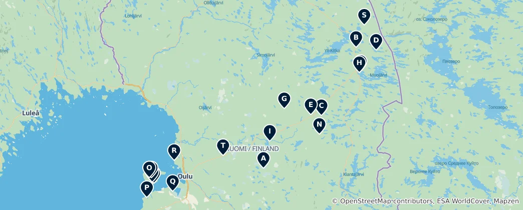 Mapa Finnish Viewpoints