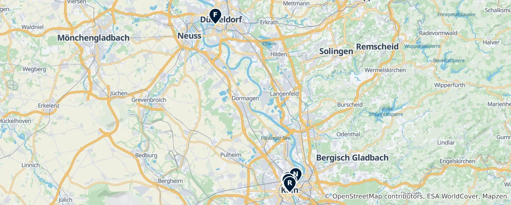 Map of Nordrhein-Westfalen's Essential Landmarks