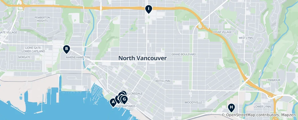 Mapa North Vancouver Essentials