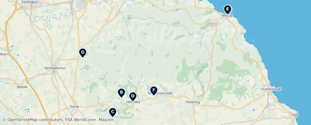 Mapa Historic Churches and Abbeys