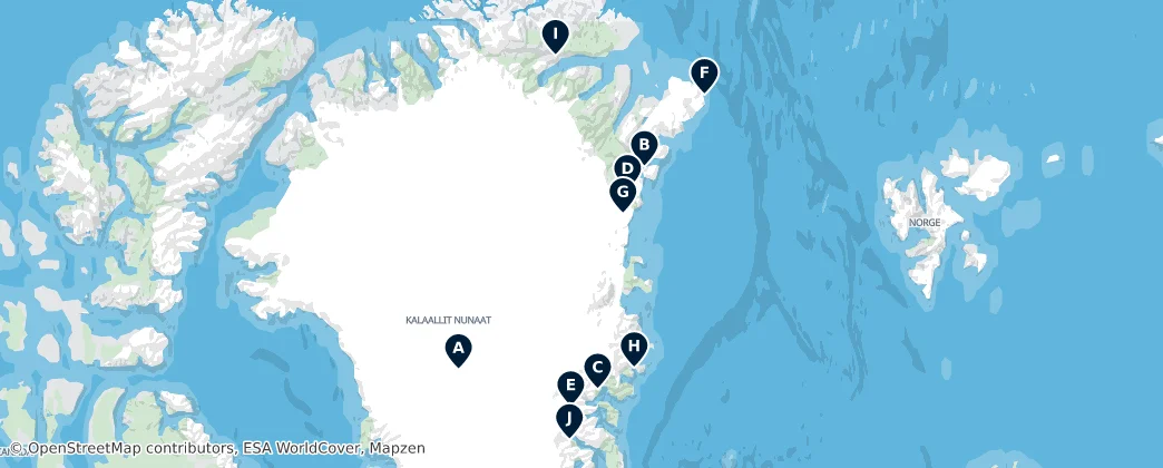 Mapa Northeast Greenland National Park Essentials