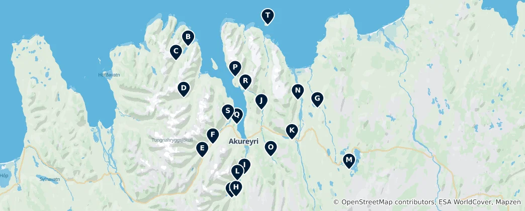 Map of Icelandic Churches of Note