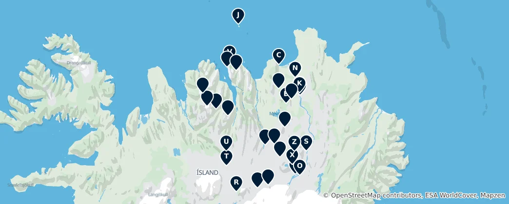 Mapa Viewpoints and Alpine Huts