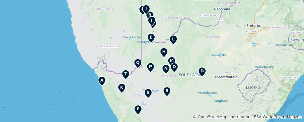 Mappa di Northern Cape's Absolute Essentials