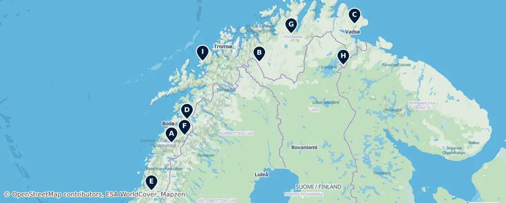 National Parks of Northern Norway — Map