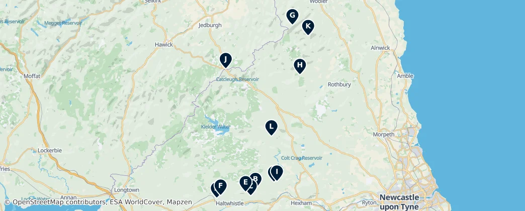 Carte de Northumberland National Park Essentials