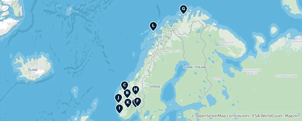 Mappa di Heritage Sites