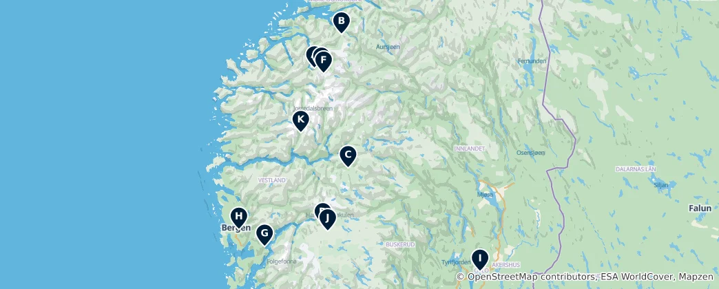 Mappa di Le Essenziali Assolute della Norvegia