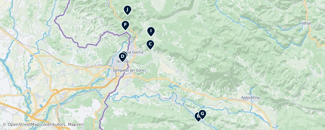 Mapa Historic Sites & WWI Heritage