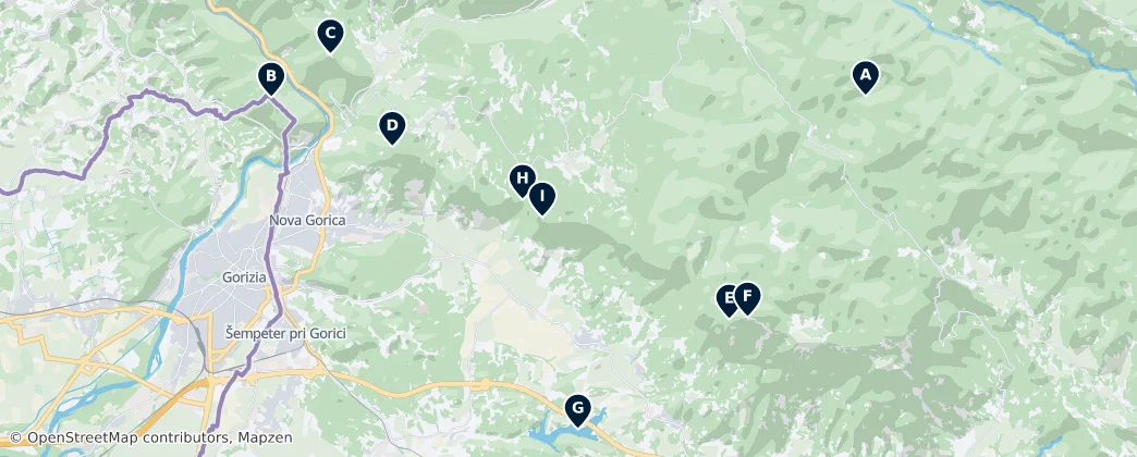 Mapa Natural Wonders of Goriška