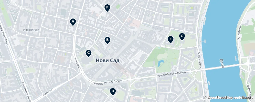 Mapa Culture & Arts in Novi Sad