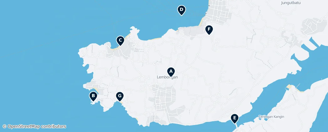 Karte von Nusa Lembongan's Unmissable Gems