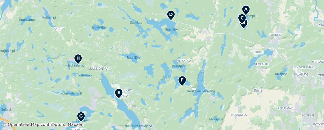 Map of Swimming and Fishing Spots