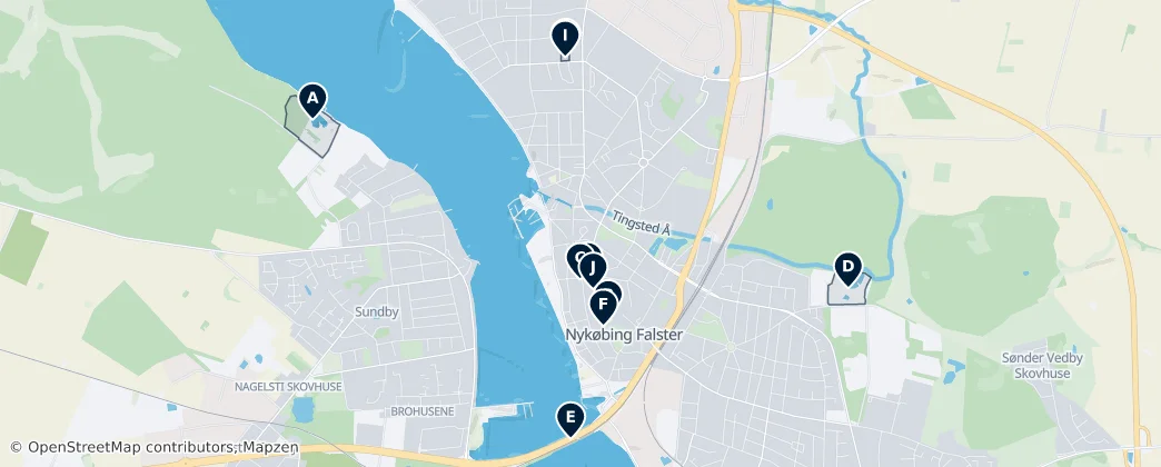 Nykøbing Falster Essentials – Mapa