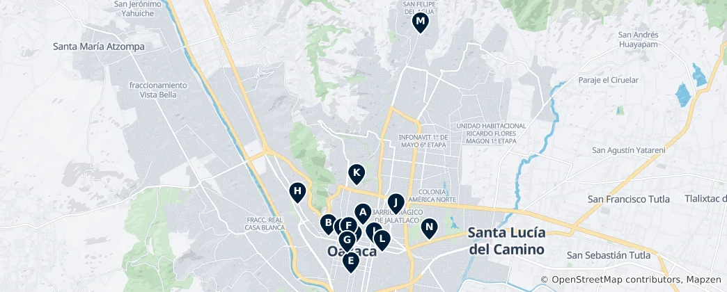 Carte de Oaxaca's Sacred Sites