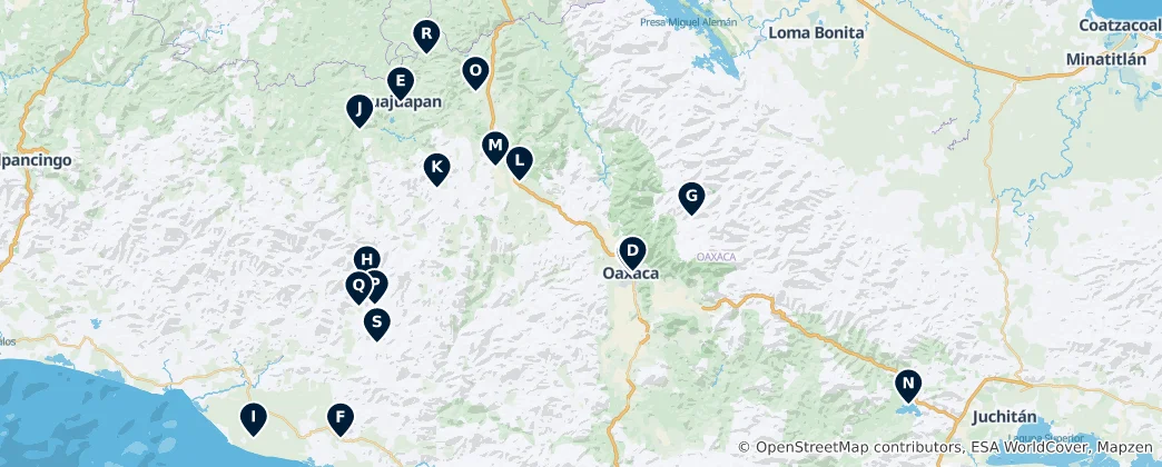 Map of Oaxaca's Sacred Architecture