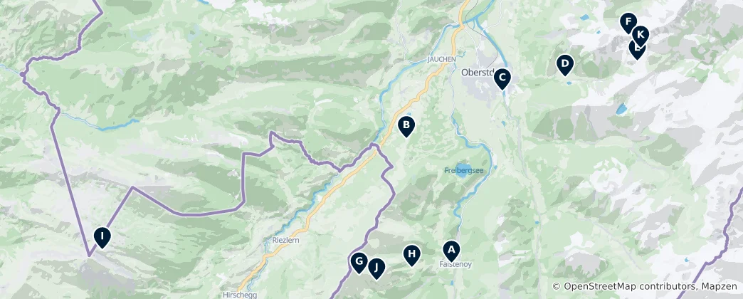 Mapa de Oberstdorf Cable Cars