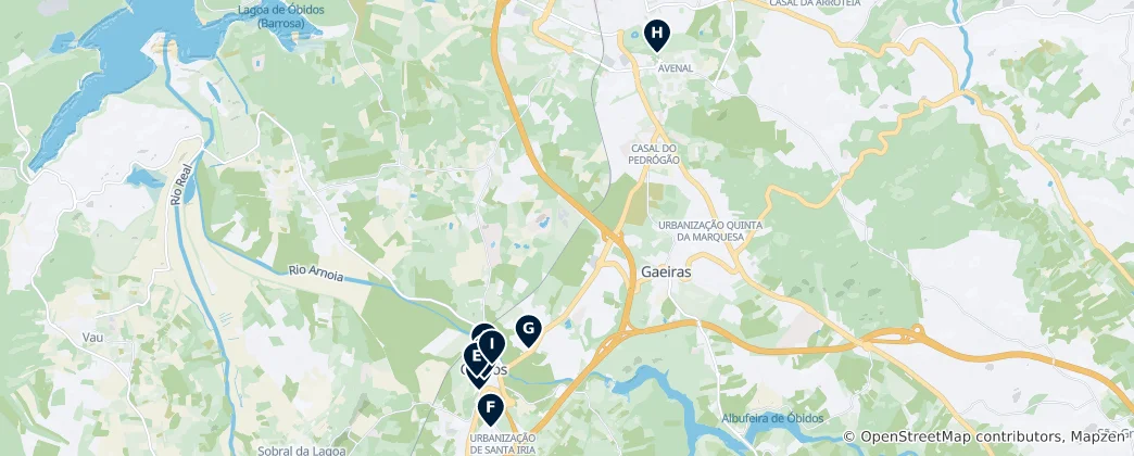 Mappa di Obidos: The Unmissable Essentials