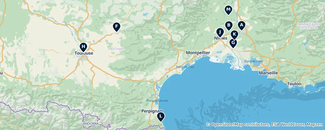 Occitanie's Absolute Essentials 지도