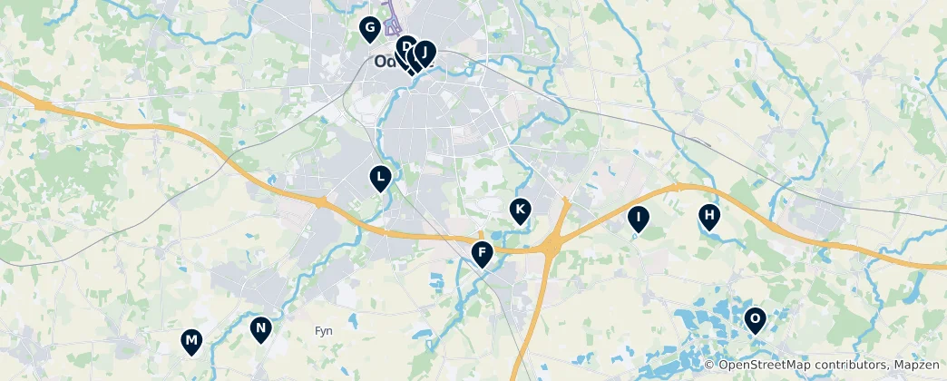 Mapa de Heritage Sites of Odense