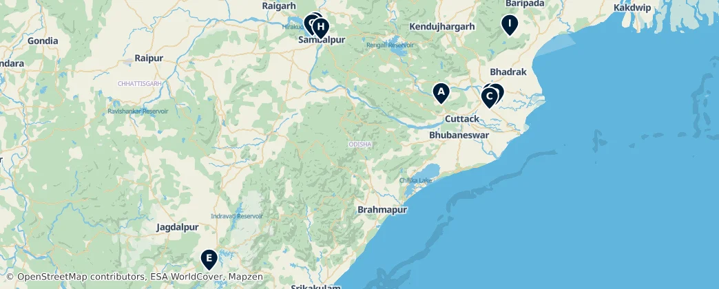 Hidden Gems of Odisha — Карта
