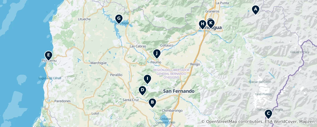 Mapa Región de O'Higgins Essentials