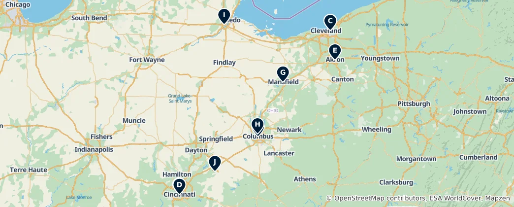Map of Arts & Performance Venues