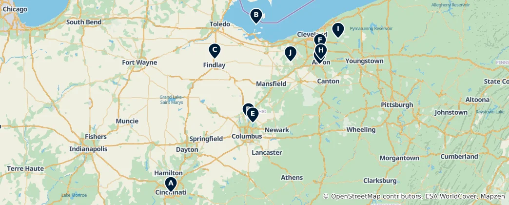 Mapa de Natural Sites & Viewpoints