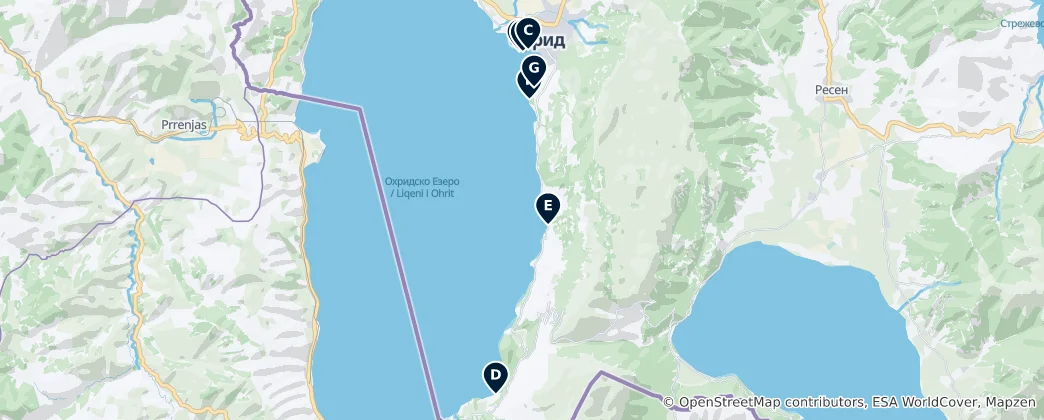 Mapa Lakeside Beaches
