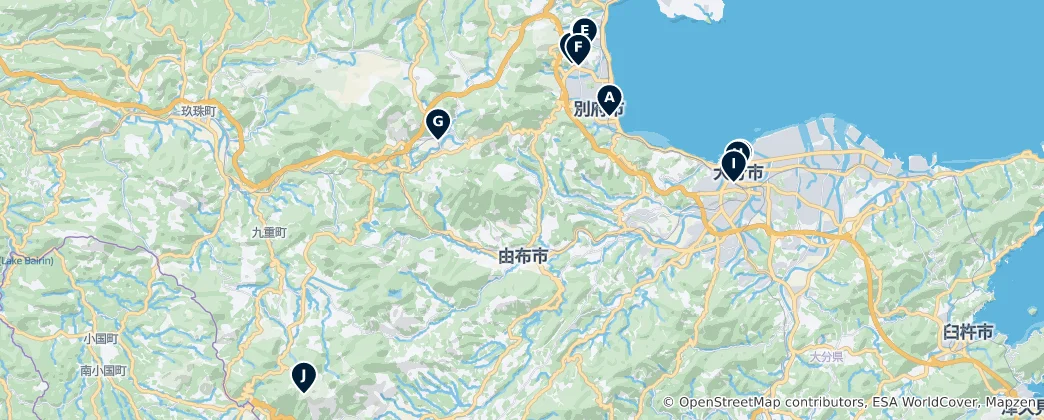 Oita's Essential Wonders 지도