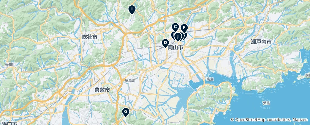 Okayama's Essential Treasures Haritası
