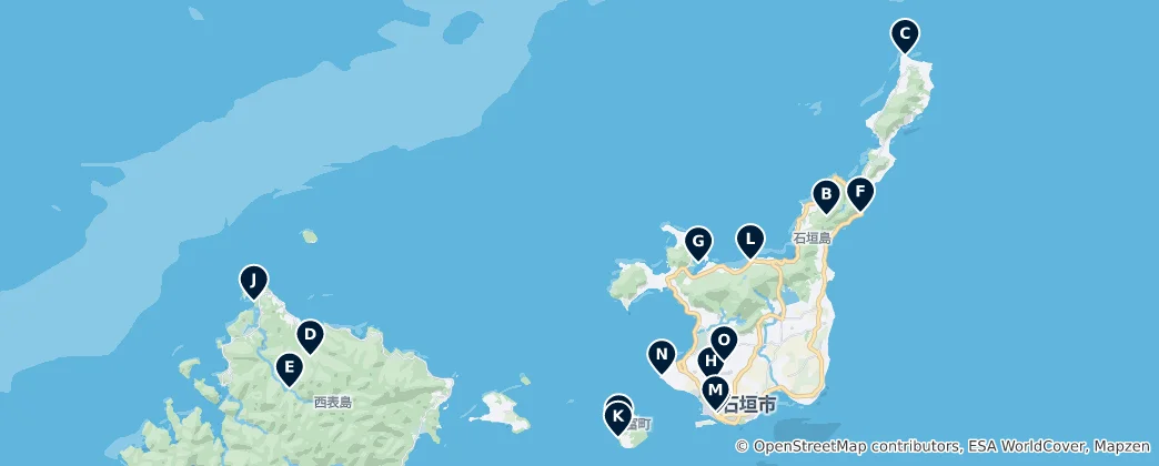 Map of Editor's Choice: Ishigaki