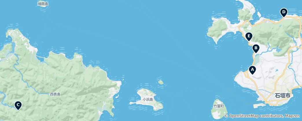 Mapa Ishigaki's Hidden Gems