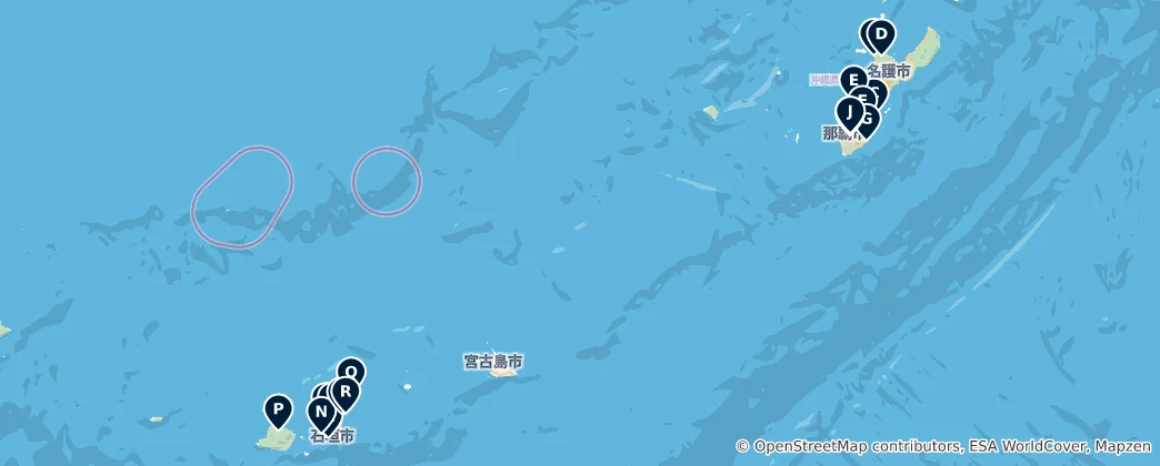 Map of Okinawa Prefecture's Unmissable Treasures