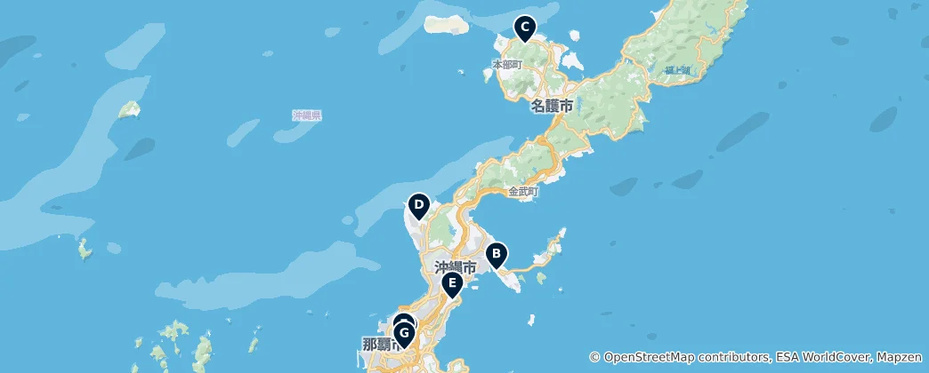 Map of Okinawa Castles & Heritage