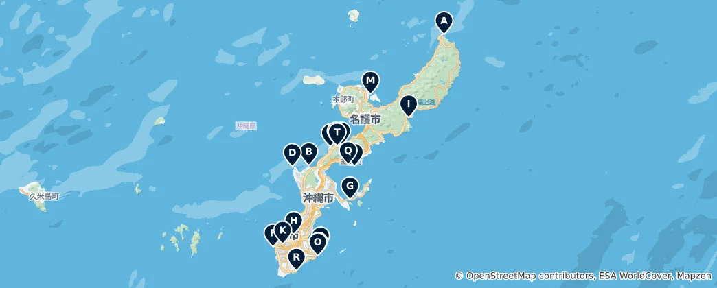 Mappa di Okinawa's Best Viewpoints