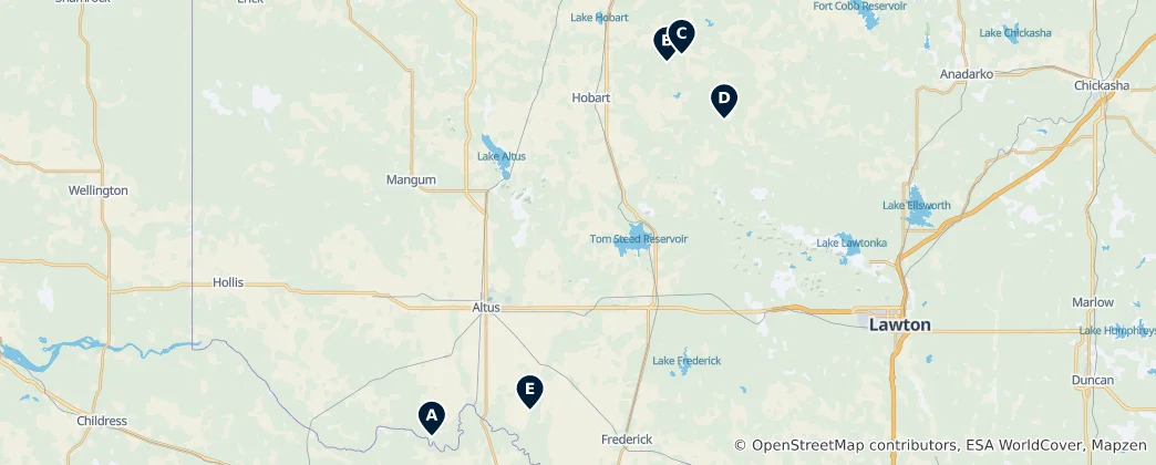 Karte von Scenic Dams & Reservoirs