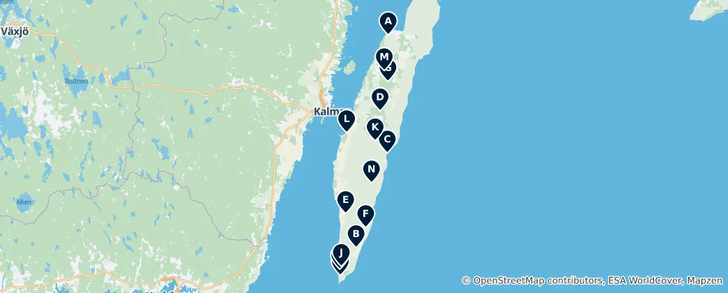 Mapa Swedish Archaeological Sites