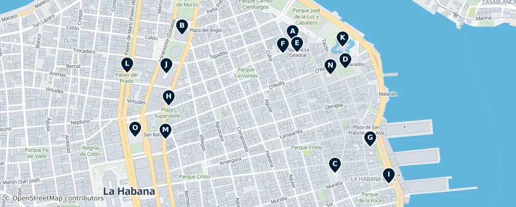 Map of Old Havana Highlights
