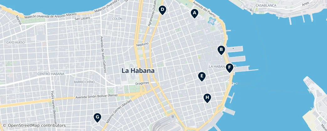 Карта Religious Sites in Old Havana