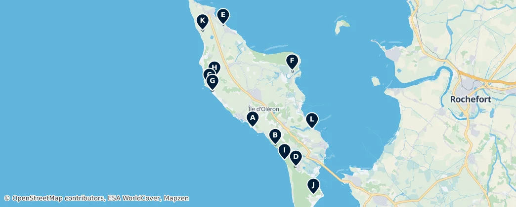 Best Campsites on Oléron — Map