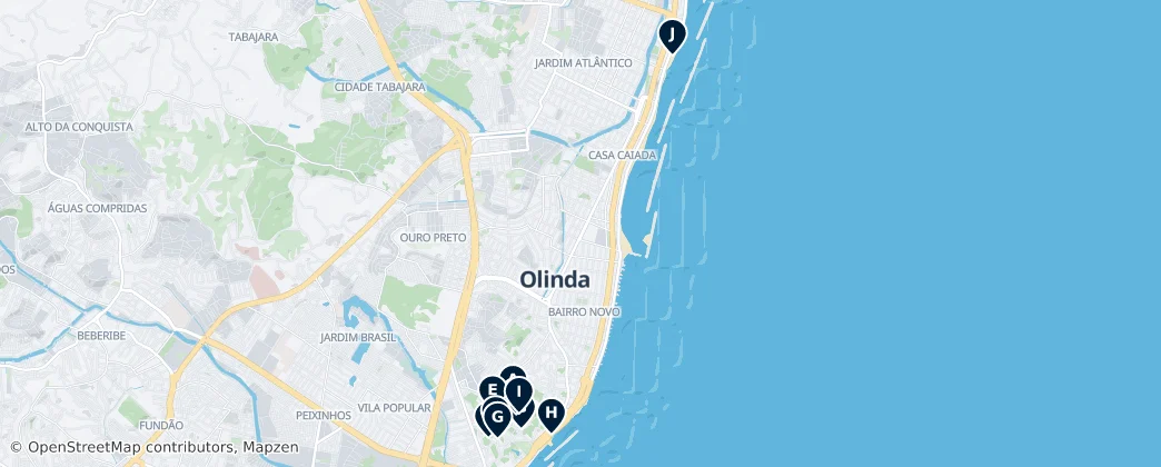 Map of Hidden Gems of Olinda